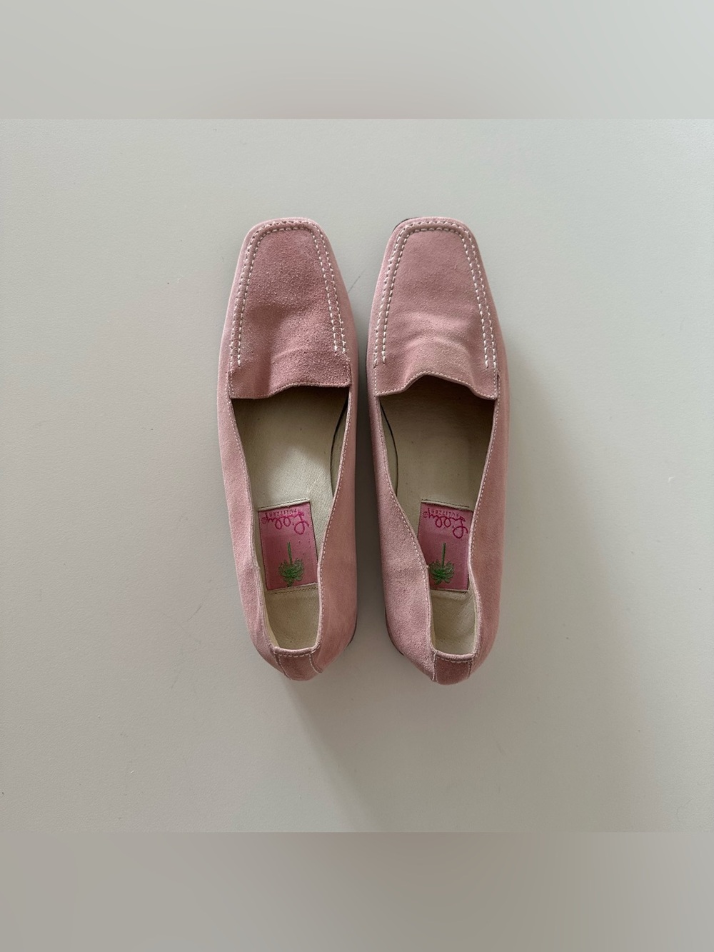 Vintage Lilly Pulitzer Suede Loafers Pink 8.5 Minimalist Preppy Coquette 90s - Picture 4 of 6